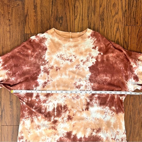 Free People We The Free Long Sleeve Oversized Pink Maroon Tie Dye Shirt Medium - Picture 12 of 14